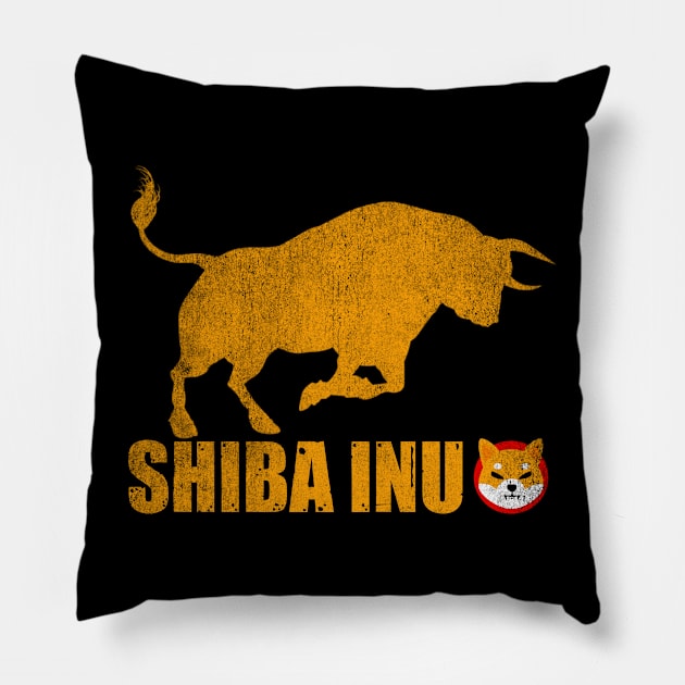 Bull Market Shiba Inu Coin Crypto Shib Army Hodl Hodler Men Kids Cryptocurrency Lovers Pillow by Thingking About