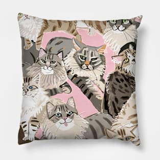 Cats Paradise Light  Pink Pillow