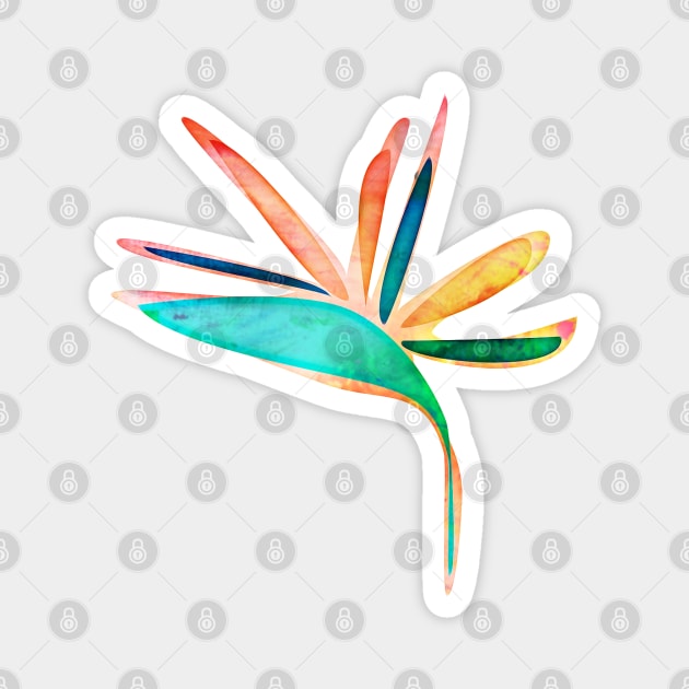 Bird of Paradise watercolor Flower Magnet by bruxamagica