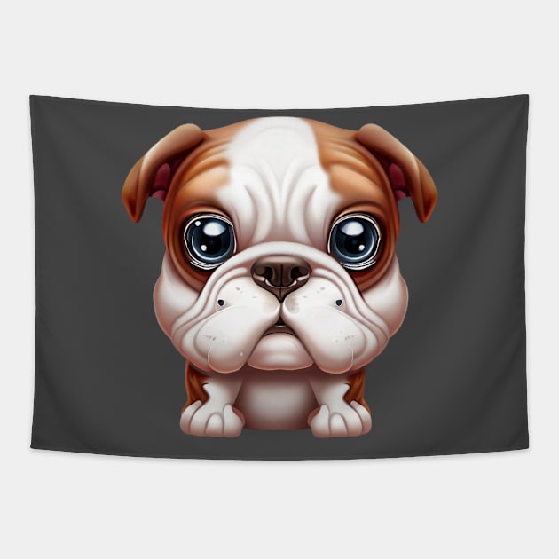 Barktastic American Bulldog Tapestry by Art By Mojo