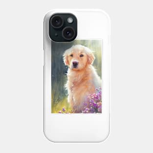 Watercolor golden retriever Phone Case