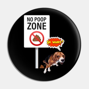 No poop zone, dog reacts 'So what?' Pin