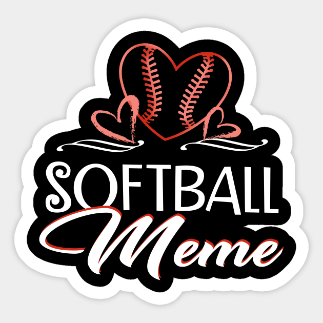 Softball Meme Grandma Gifts Heart Distressed Gift For Meme Pegatina Teepublic Mx