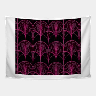 Pink Art Deco Fan Pattern Tapestry