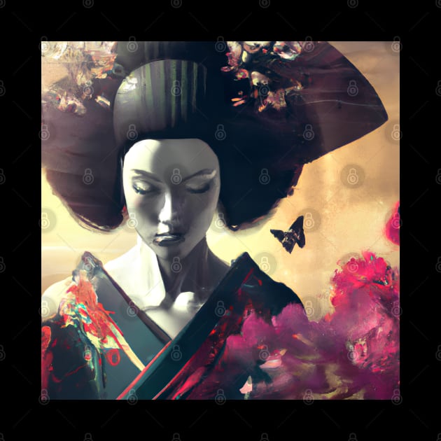 Beautiful geisha painting by Ravenglow