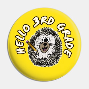 Hello 3rd Grade Hedgehog Back To School 2022 Pin