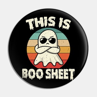 This Is Boo Sheet Ghost Retro Halloween Costume Men Women Pin