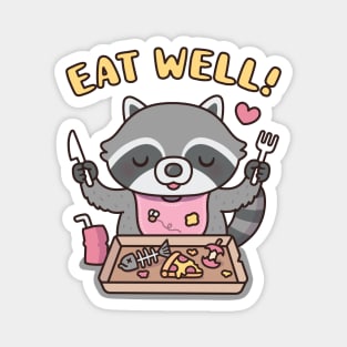 Cute Raccoon Getting Ready To Eat Well Trash Food Magnet