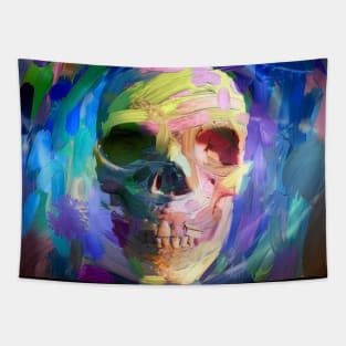 Skull colorful painting Tapestry