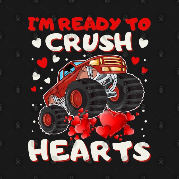 Valentines Day Monster Truck Boys Toddler I Crush Hearts Monster Truck Boys Toddler I'm Ready to Crush Hearts by DenverSlade