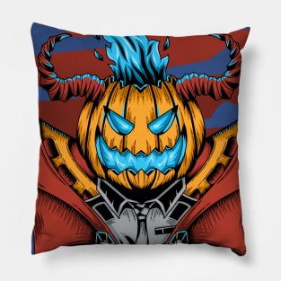 halloween devil pumpkin Pillow