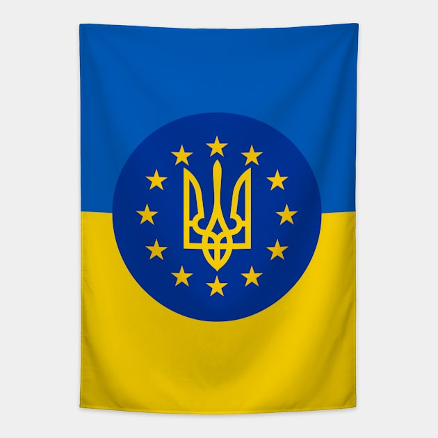 Ukrainian Trident. Tapestry by Hermz Designs