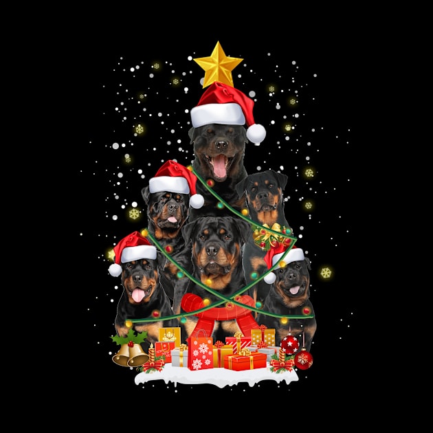 Funny Rottweiler Dog Christmas Tree Gift Xmas for Men Women by jrgmerschmann