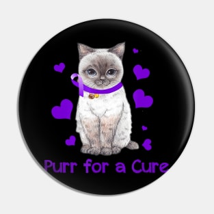 CAT PURR CUTE ALZHEIMER AWARENESS Gift Pin