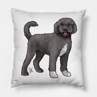 Dog - Portuguese Water Dog - Black Retriever Cut Pillow