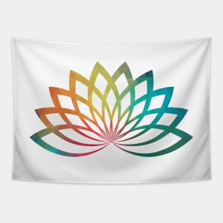 Rainbow lotus flower Tapestry