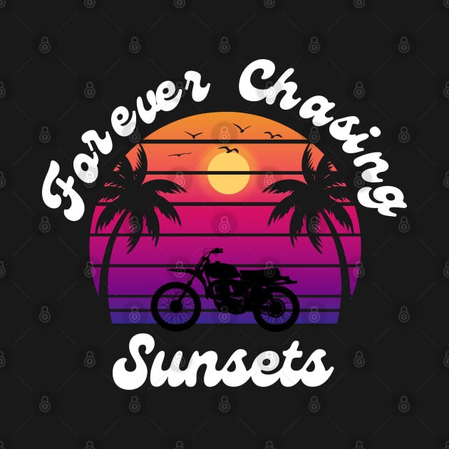 Summer Vintage Beach Sunset - Gift Idea for Family Vacation - Forever Chasing Sunsets | Summer Cool Saying - Summer Design Ideas by KAVA-X