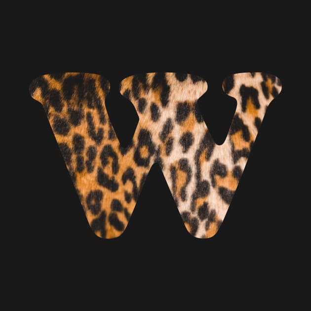 Letter W leopard print by ColorsHappiness