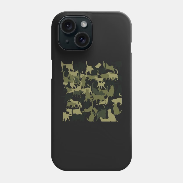 Cat Camouflage Cute Cat Phone Case by SusanaDesigns