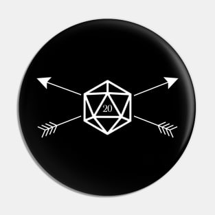 Ranger's Polyhedral D20 Dice Tabletop RPG Pin