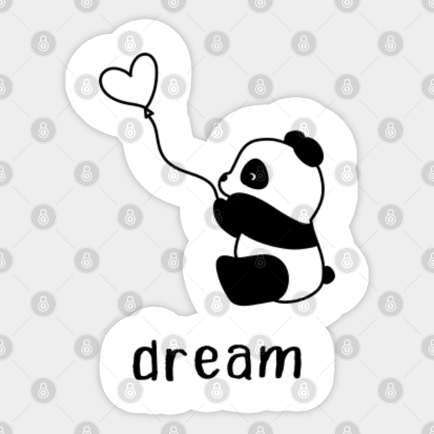 Cute Kawaii Love Panda Heart Dream - Cute Panda Kawaii - Sticker | TeePublic