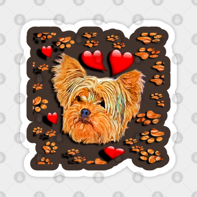 Yorkshire Terrier Dog Lover Graphic Design Yorkie Magnet by tamdevo1