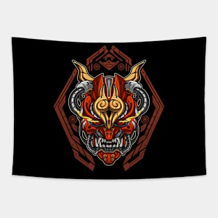 Buster Demon Mask Artwork Tapestry