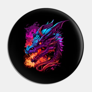 Dragon Lover Fantasy Art Fire Breathing Colors Pin