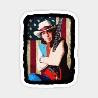 Stevie Ray Vaughan Vintage American Flag Magnet