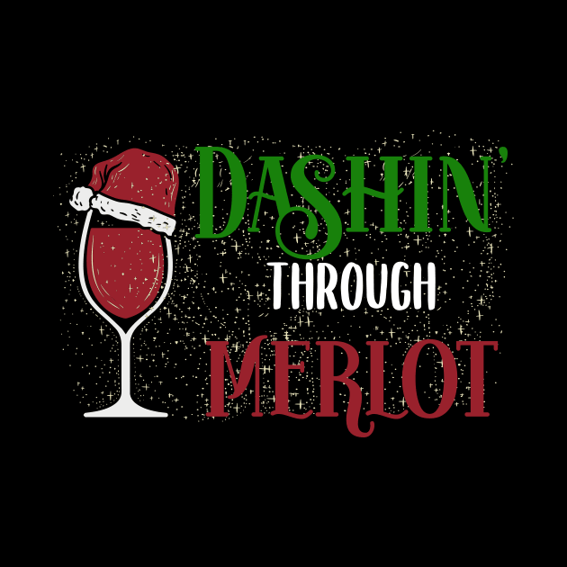 Dashing through Merlot | Xmas Christmas Wine by MGO Design