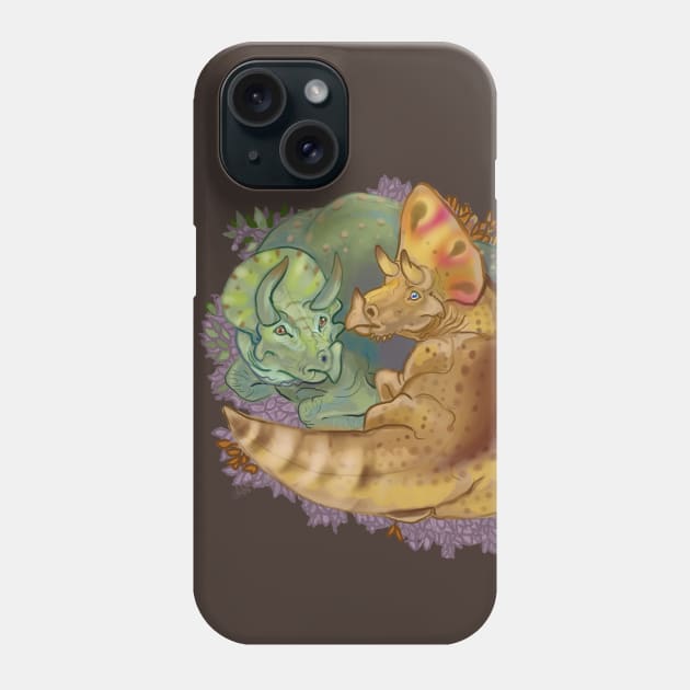 Triceratops Snuggles Phone Case by Shadowind