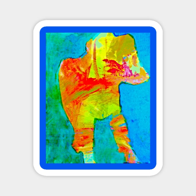 Abstract Expressionist Dog – Bold Colorful Art Magnet by DonWillisJrArt