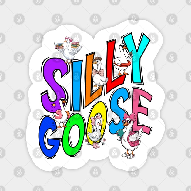 Such a Silly Goose, funny gooses being all silly Magnet by Luxinda