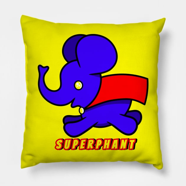 Superphant Pillow by RD Doodles