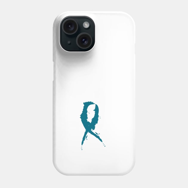 Teal Awareness Ribbon Phone Case by Stonework Design Studio