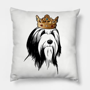 Bearded Collie Dog King Queen Wearing Crown Pillow