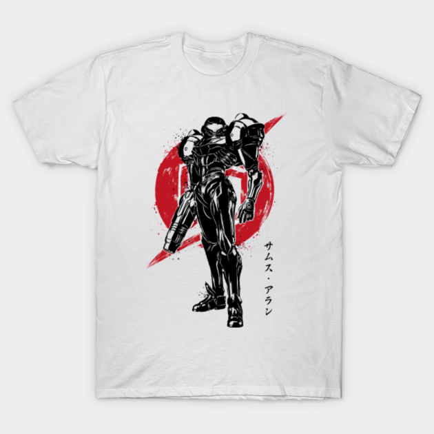 Galactic Bounty Hunter sumi-e - Metroid - T-Shirt