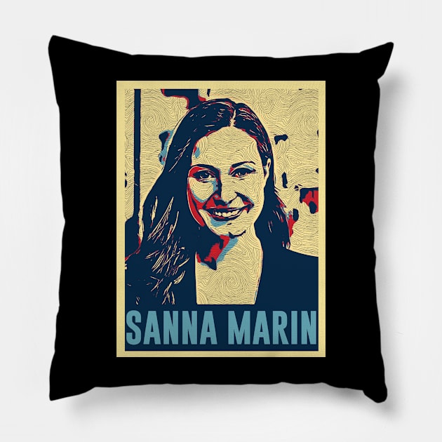 Sanna Marin Hope Style Pillow by gabrielakaren