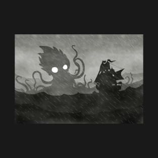 Rainy Ship & Kraken T-Shirt