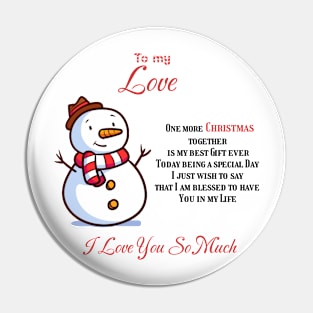 Snowman decoration To my Love Pin