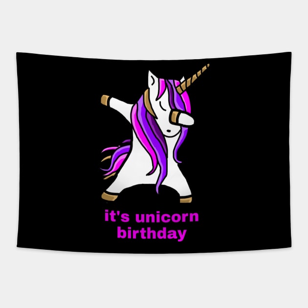 unicorn birthday Tapestry by ERRAMSHOP