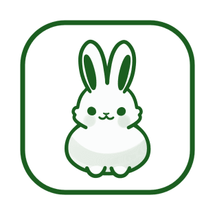 Green Bunny Cute Minimalist Aesthetic Design T-Shirt