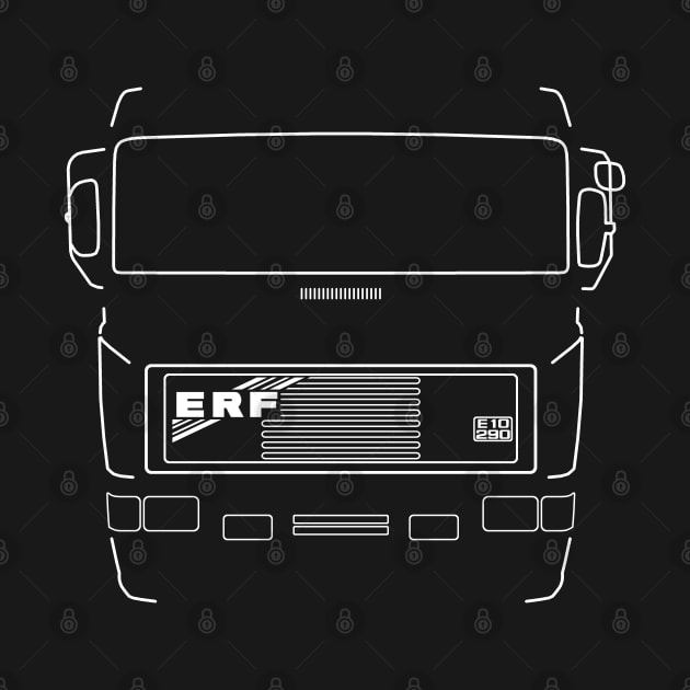 Classic ERF E Series heavy lorry white outline graphic by soitwouldseem