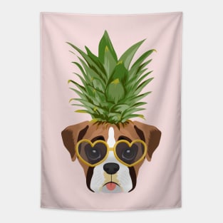 Pineapple Boxer Dog Tapestry