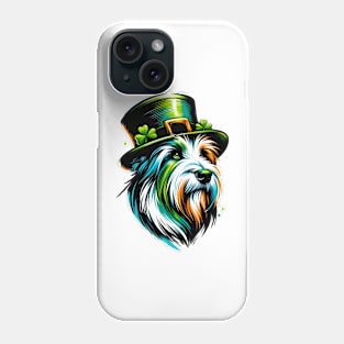 Bearded Collie in Leprechaun Hat for Saint Patrick's Day Phone Case