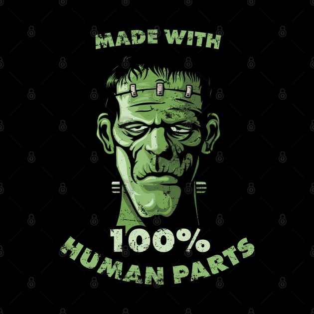 Made with 100% Human Parts Frankenstein Halloween by Imagein