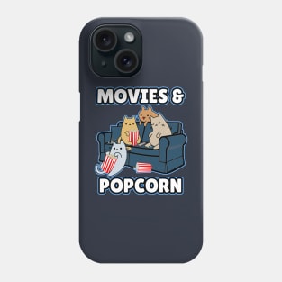 Cats popcorn popper and movies Phone Case