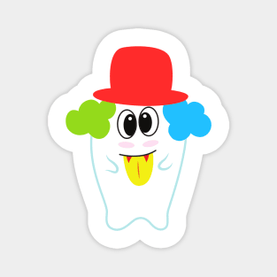 happy clown ghost with hat Magnet