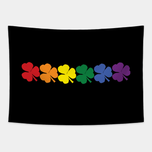 Six Pride Flag Colored Shamrocks for St Patricks Day Tapestry