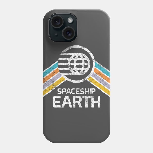 Spaceship Earth Vintage Distressed Design Phone Case by retrocot